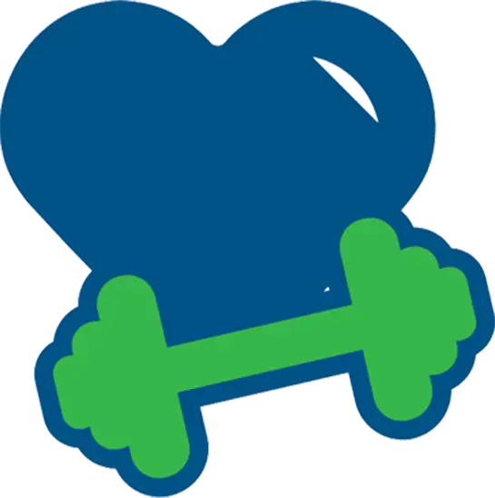 Herz-Hantel-Icon für Gesundheit, Fitness und Work-Life-Balance im Unternehmen